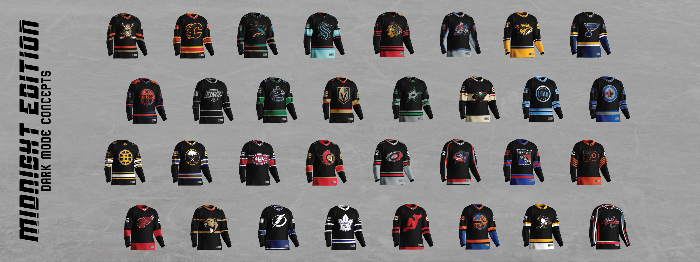 NHL Midnight Edition dark-mode alternate identities