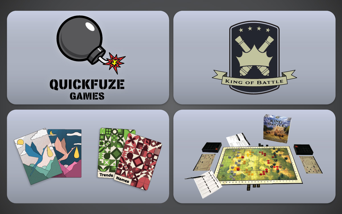 QuickFuze Games board game and card game work