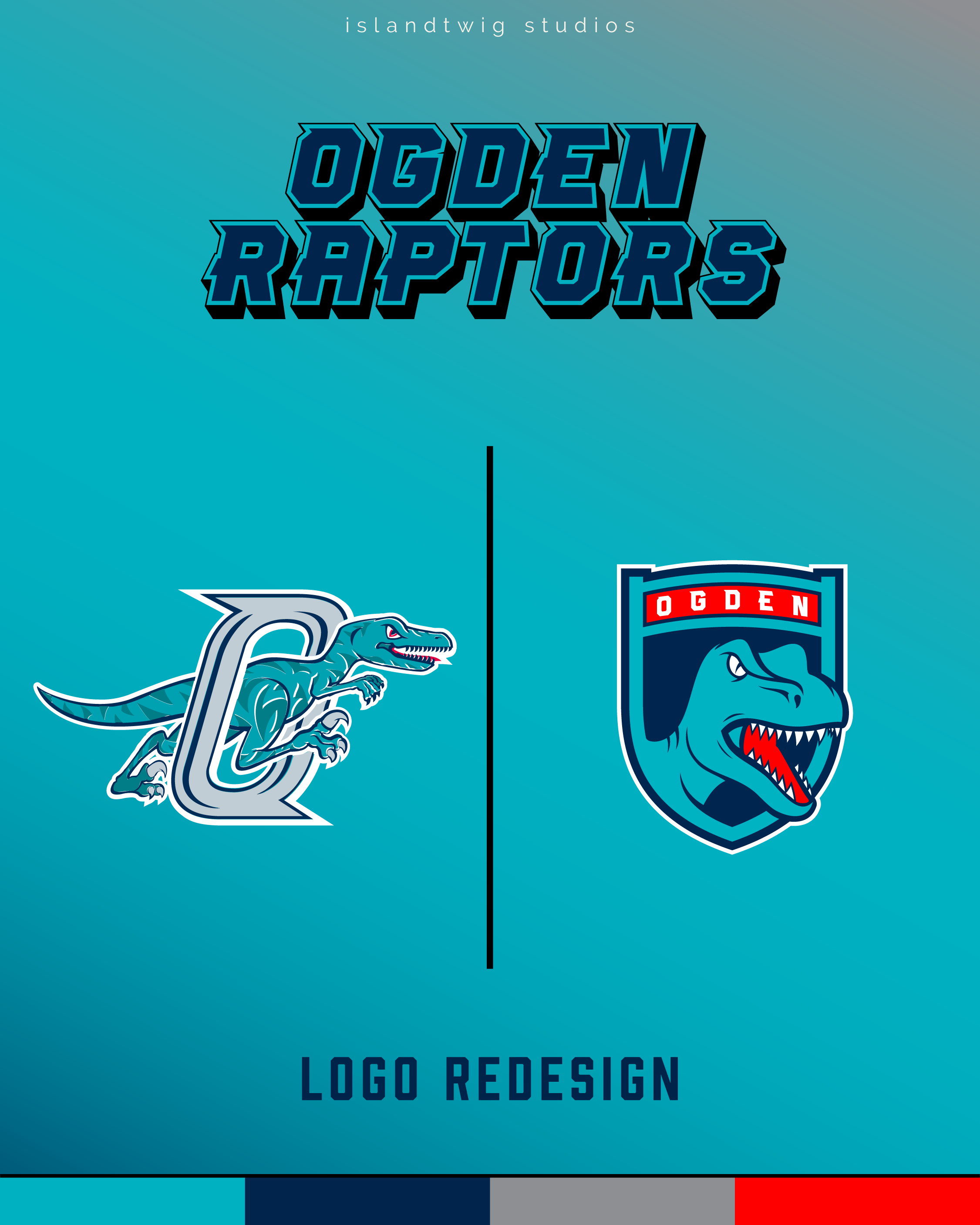 Ogden Raptors logo redesign, before and after